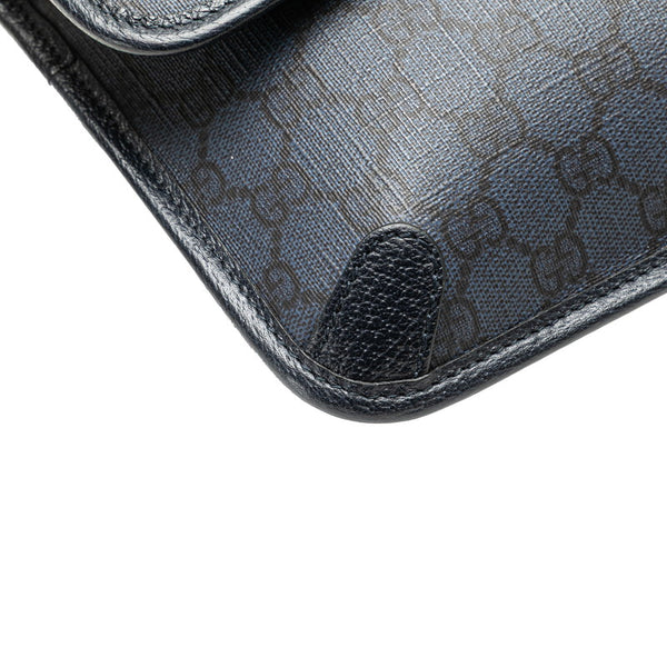 グッチ GGスプリーム GGマーモント ウエストバッグ ボディバッグ 752597 ネイビー PVC レザー レディース GUCCI 【中古】