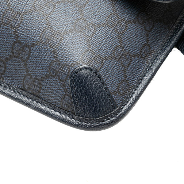 グッチ GGスプリーム GGマーモント ウエストバッグ ボディバッグ 752597 ネイビー PVC レザー レディース GUCCI 【中古】