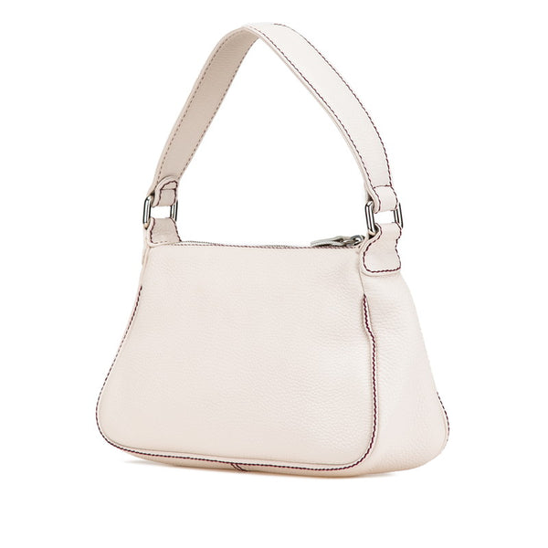 シャネル ロゴ フリンジ ワンショルダーバッグ アイボリー ボルドー カーフ レディース CHANEL 【中古】