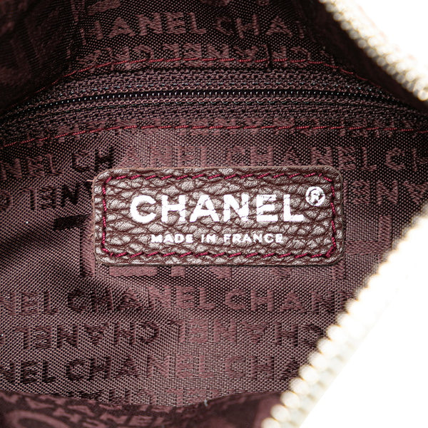 シャネル ロゴ フリンジ ワンショルダーバッグ アイボリー ボルドー カーフ レディース CHANEL 【中古】