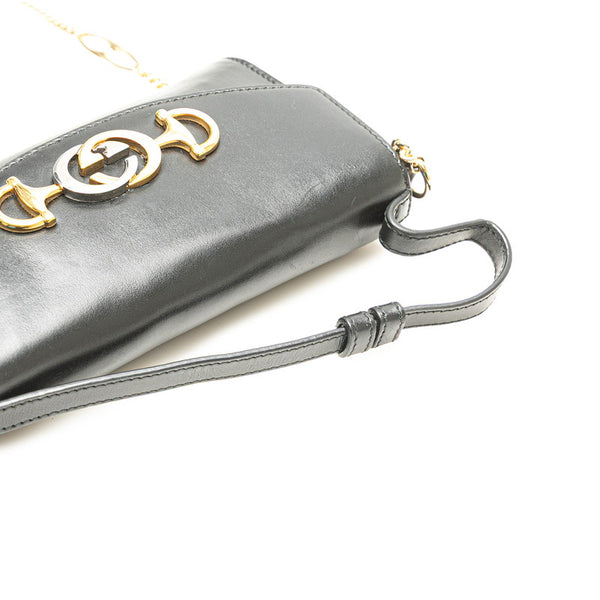 グッチ ズゥミ チェーン ハンドバッグ ショルダーバッグ 2WAY 564718 ブラック レザー レディース GUCCI 【中古】