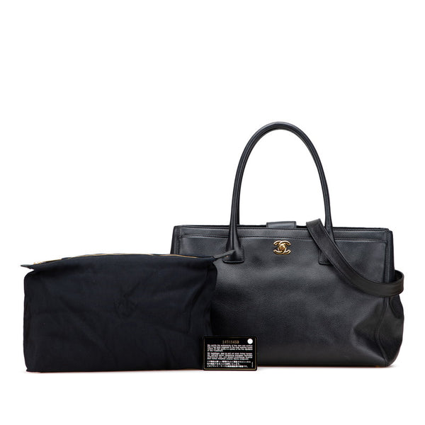 シャネル エグゼクティブトート トートバッグ ショルダーバッグ 2WAY ブラック カーフレザー レディース CHANEL 【中古】