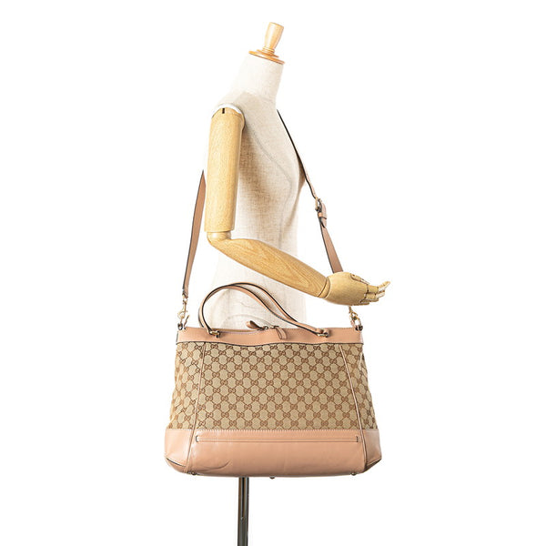 グッチ GGキャンバス メイフェア トートバッグ ショルダーバッグ 2WAY 257349 ベージュ ピンクベージュ キャンバス レザー レディース GUCCI 【中古】