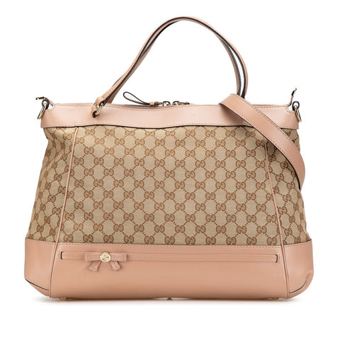 グッチ GGキャンバス メイフェア トートバッグ ショルダーバッグ 2WAY 257349 ベージュ ピンクベージュ キャンバス レザー レディース GUCCI 【中古】