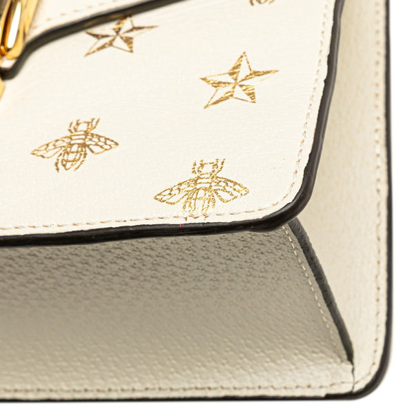 グッチ シルヴィ シェリーライン ビー スター ミニ ハンドバッグ ショルダーバッグ 2WAY 470270 ホワイト レザー レディース GUCCI 【中古】