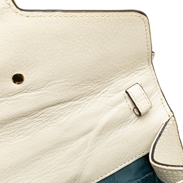 グッチ シルヴィ シェリーライン ビー スター ミニ ハンドバッグ ショルダーバッグ 2WAY 470270 ホワイト レザー レディース GUCCI 【中古】