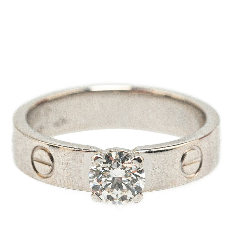 カルティエ ミニラブリング ソリテール リング 指輪 #49 K18WG ホワイトゴールド レディース CARTIER 【中古】