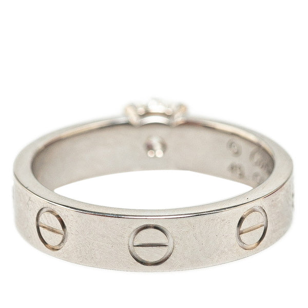 カルティエ ミニラブリング ソリテール リング 指輪 #49 K18WG ホワイトゴールド レディース CARTIER 【中古】