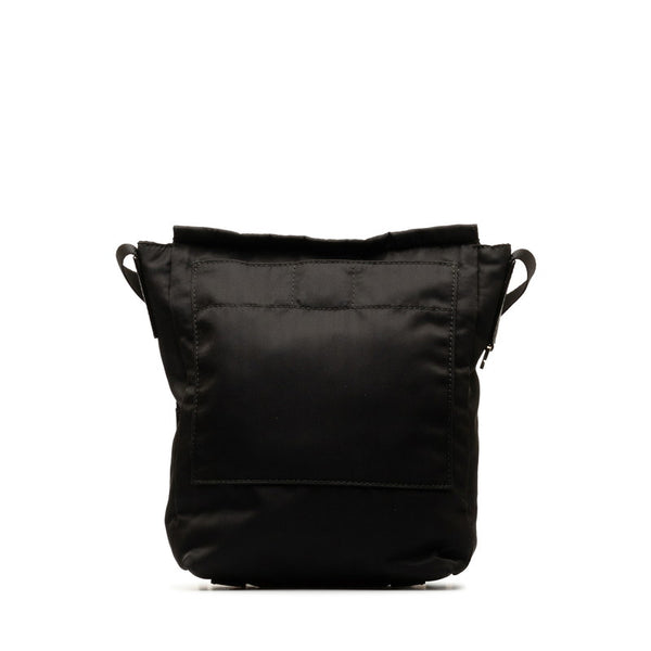 プラダ 三角ロゴプレート 斜め掛け ショルダーバッグ ブラック ナイロン レザー レディース PRADA 【中古】