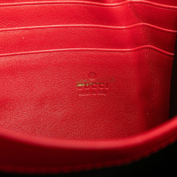 グッチ GGマーモント 斜め掛け チェーン ショルダーバッグ 474547 レッド ベロア レディース GUCCI 【中古】