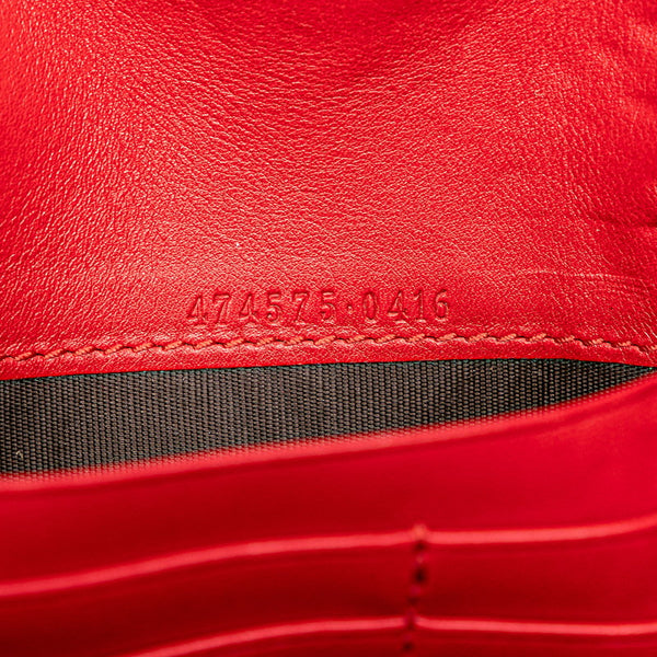 グッチ GGマーモント 斜め掛け チェーン ショルダーバッグ 474547 レッド ベロア レディース GUCCI 【中古】