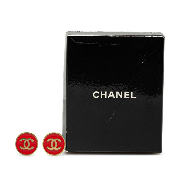 シャネル ココマーク イヤリング ゴールド レッド メッキ レディース CHANEL 【中古】