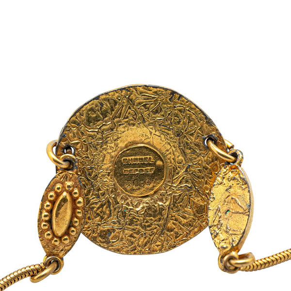 シャネル ライオン モチーフ ココマーク ラウンド ネックレス ゴールド メッキ レディース CHANEL 【中古】
