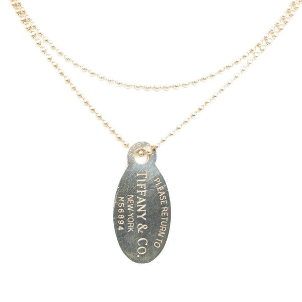 ティファニー リターントゥ オーバル ドッグタグ ネックレス シルバー SV925 シルバー レディース TIFFANY&Co. 【中古】