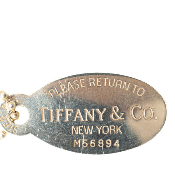 ティファニー リターントゥ オーバル ドッグタグ ネックレス シルバー SV925 シルバー レディース TIFFANY&Co. 【中古】