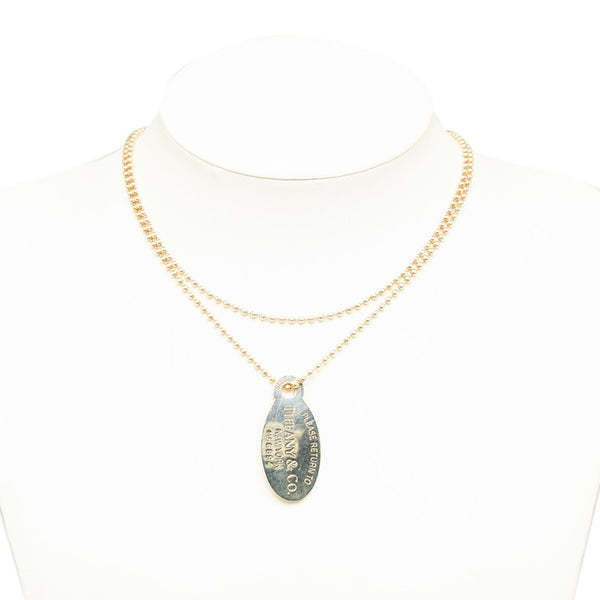 ティファニー リターントゥ オーバル ドッグタグ ネックレス シルバー SV925 シルバー レディース TIFFANY&Co. 【中古】