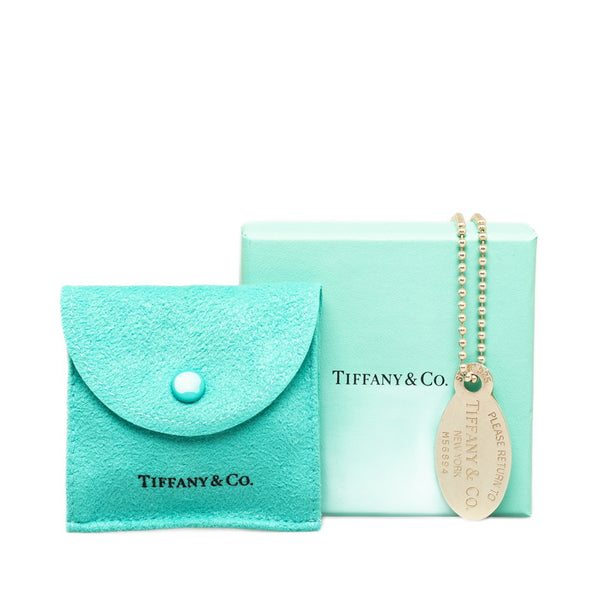 ティファニー リターントゥ オーバル ドッグタグ ネックレス シルバー SV925 シルバー レディース TIFFANY&Co. 【中古】