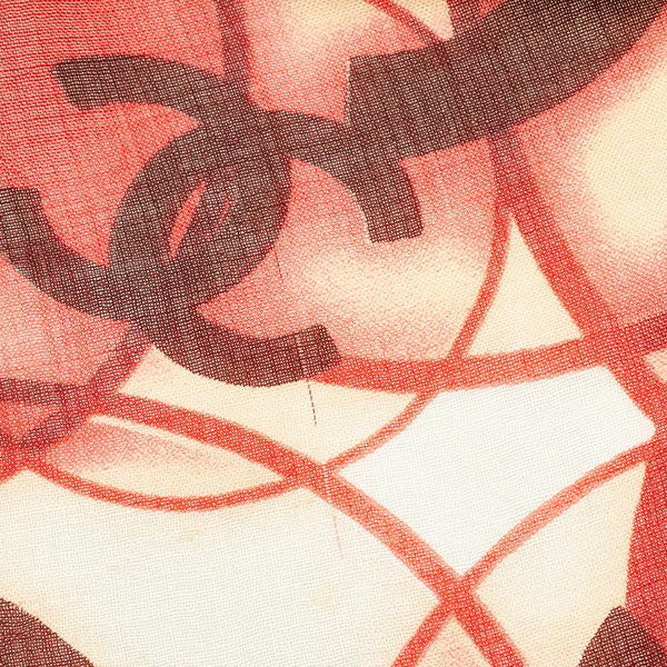 ココマーク ストール ブラウン ホワイト シルク ウール カシミヤ レディース 【中古】