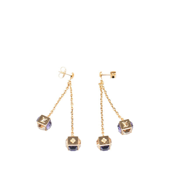 ルイ ヴィトン ブックル ドレイユ パンダン ギャンブル ピアス M65179 ゴールド マルチカラー メッキ レディース LOUIS VUITTON 【中古】