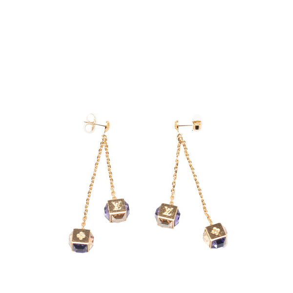 ルイ ヴィトン ブックル ドレイユ パンダン ギャンブル ピアス M65179 ゴールド マルチカラー メッキ レディース LOUIS VUITTON 【中古】
