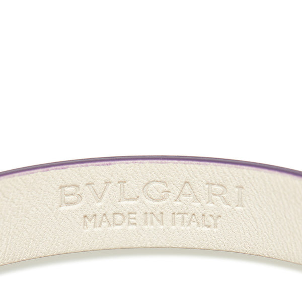 ブルガリ ディーヴァドリーム ブレスレット バングル ネイビー ゴールド レザー メタル レディース BVLGARI 【中古】