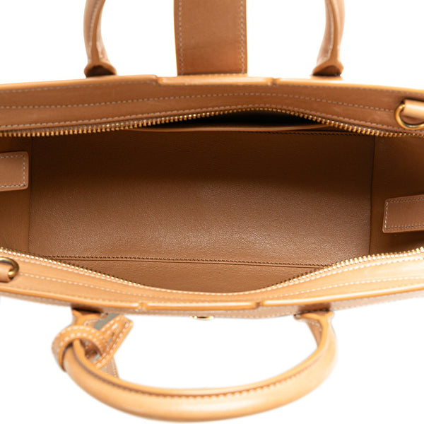 サンローラン YSL モノグラム ダウンタウン ベイビー ハンドバッグ 635346 ベージュ ブラウン キャンバス レザー レディース SAINT LAURENT 【中古】