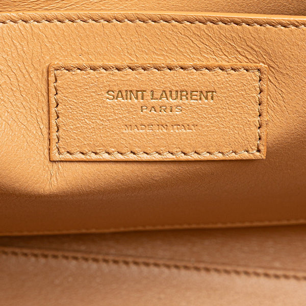 サンローラン YSL モノグラム ダウンタウン ベイビー ハンドバッグ 635346 ベージュ ブラウン キャンバス レザー レディース SAINT LAURENT 【中古】