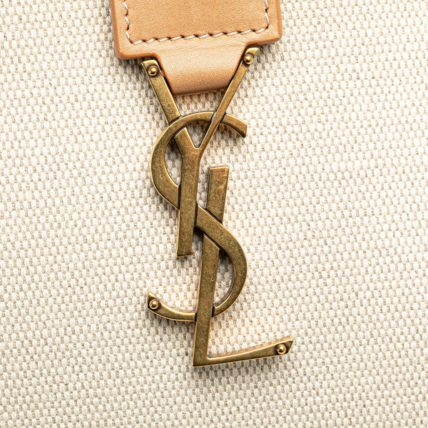 サンローラン YSL モノグラム ダウンタウン ベイビー ハンドバッグ 635346 ベージュ ブラウン キャンバス レザー レディース SAINT LAURENT 【中古】