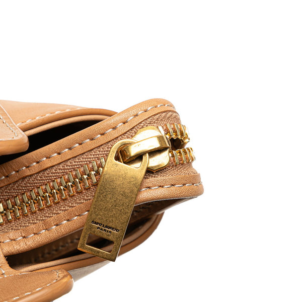 サンローラン YSL モノグラム ダウンタウン ベイビー ハンドバッグ 635346 ベージュ ブラウン キャンバス レザー レディース SAINT LAURENT 【中古】