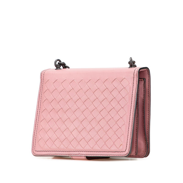 ボッテガヴェネタ イントレチャート チェーン ワンショルダーバッグ ピンク レザー レディース BOTTEGAVENETA 【中古】