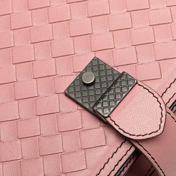 ボッテガヴェネタ イントレチャート チェーン ワンショルダーバッグ ピンク レザー レディース BOTTEGAVENETA 【中古】
