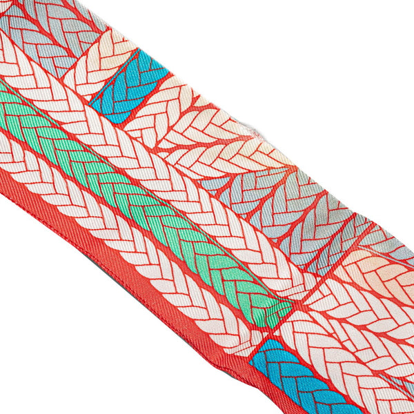 エルメス ツイリー Tresses H トレッセH スカーフ オレンジ マルチカラー シルク レディース HERMES 【中古】