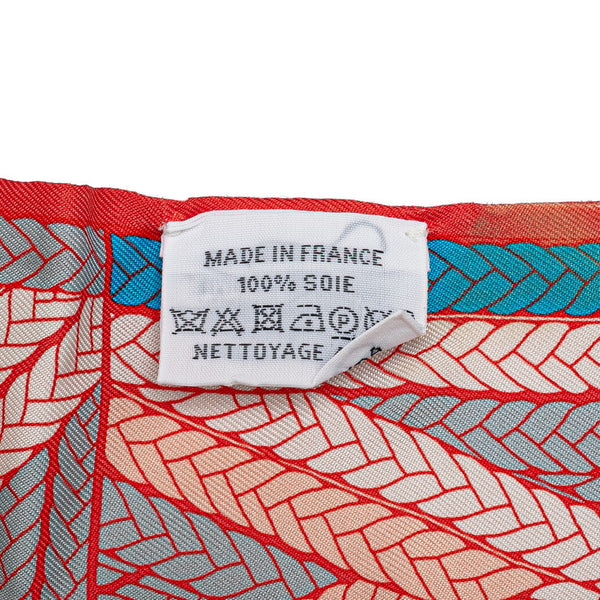 エルメス ツイリー Tresses H トレッセH スカーフ オレンジ マルチカラー シルク レディース HERMES 【中古】