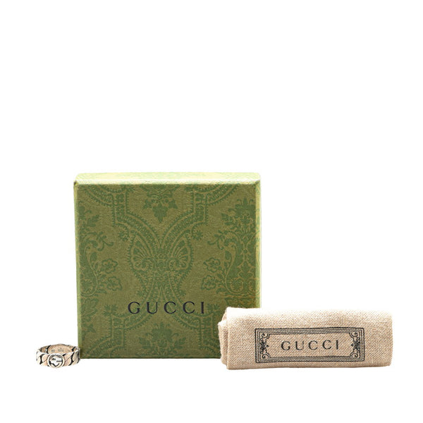グッチ インターロッキングG リング 指輪 #14 SV925 シルバー レディース GUCCI 【中古】