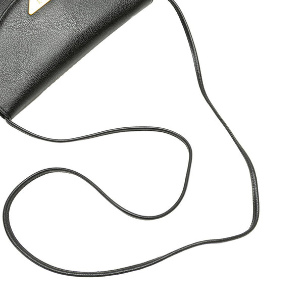 サンローラン 斜め掛け ショルダーバッグ ブラック レザー レディース SAINT LAURENT 【中古】