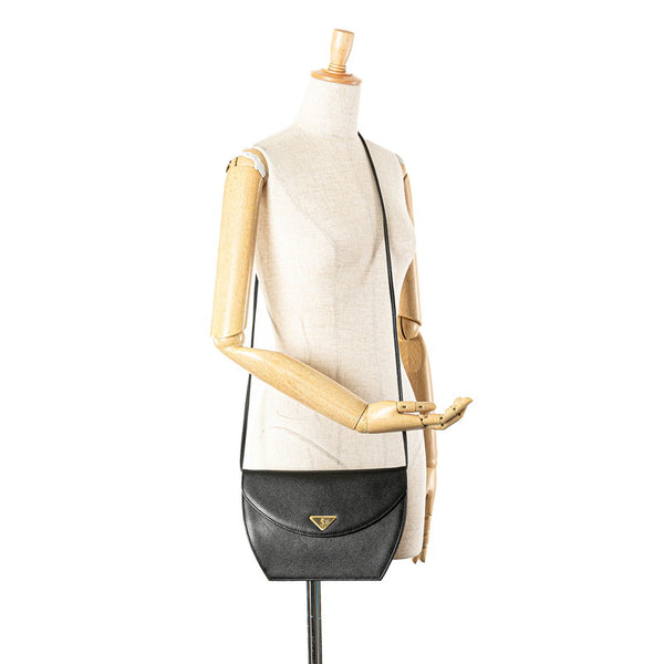 サンローラン 斜め掛け ショルダーバッグ ブラック レザー レディース SAINT LAURENT 【中古】