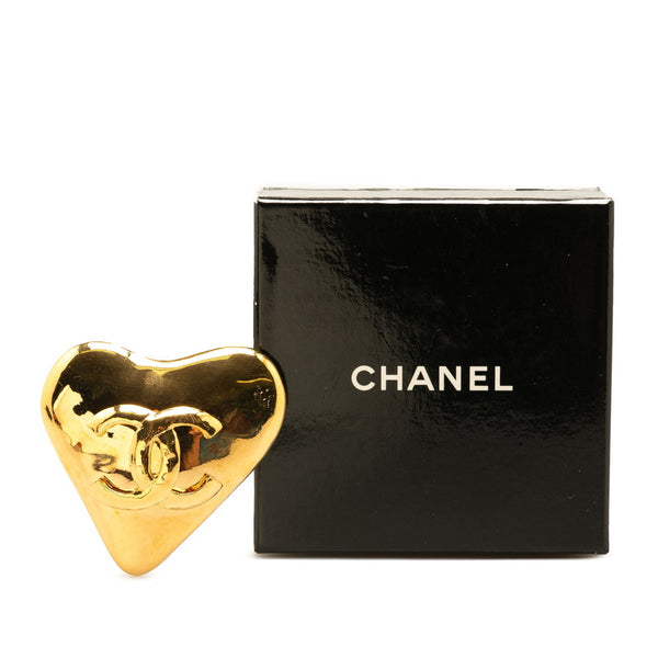 シャネル ヴィンテージ ココマーク ハート モチーフ ブローチ ゴールド メッキ レディース CHANEL 【中古】