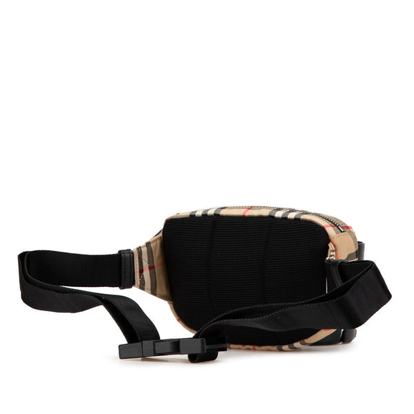 バーバリー ノバチェック ウエストバッグ ボディバッグ ベージュ キャンバス レディース BURBERRY 【中古】