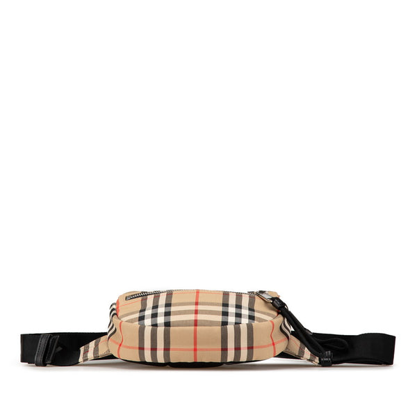 バーバリー ノバチェック ウエストバッグ ボディバッグ ベージュ キャンバス レディース BURBERRY 【中古】