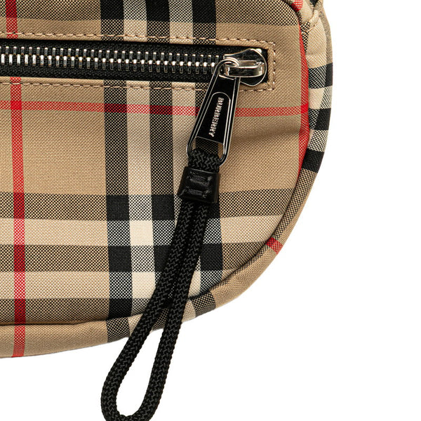 バーバリー ノバチェック ウエストバッグ ボディバッグ ベージュ キャンバス レディース BURBERRY 【中古】