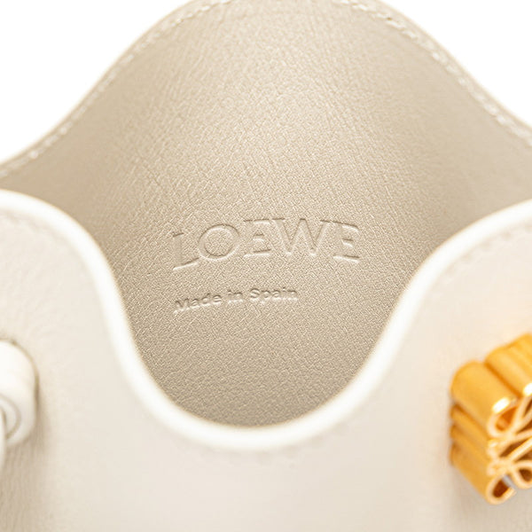 ロエベ アナグラム ダイスポケット 斜め掛け ショルダーバッグ オフホワイト レザー レディース LOEWE 【中古】
