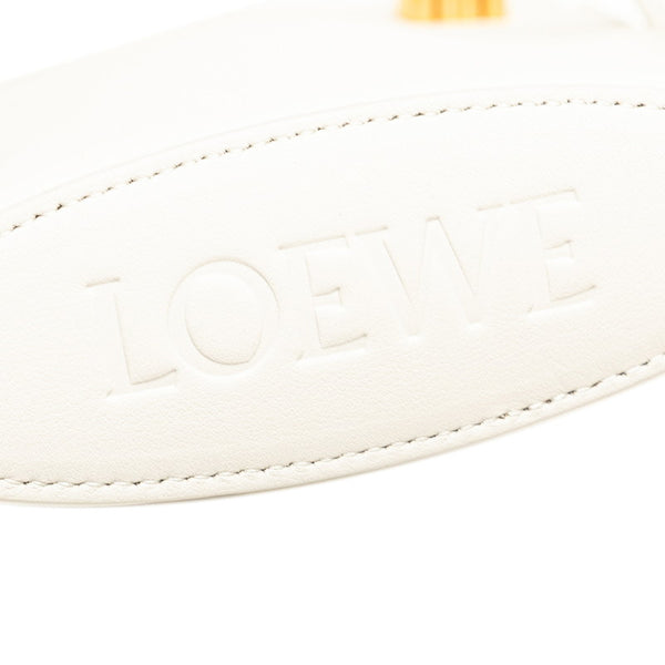 ロエベ アナグラム ダイスポケット 斜め掛け ショルダーバッグ オフホワイト レザー レディース LOEWE 【中古】