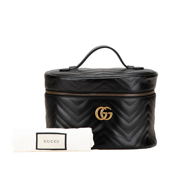 グッチ GGマーモント バニティバッグ 609340 ブラック レザー レディース GUCCI 【中古】