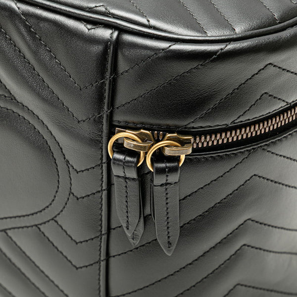 グッチ GGマーモント バニティバッグ 609340 ブラック レザー レディース GUCCI 【中古】