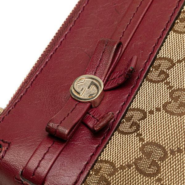 グッチ GGキャンバス メイフェア ショルダーバッグ 257065 ベージュ ワインレッド キャンバス レザー レディース GUCCI 【中古】
