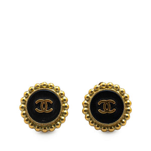 シャネル ヴィンテージ ココマーク イヤリング ゴールド ブラック メッキ レディース CHANEL 【中古】