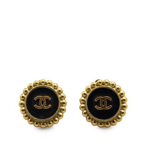 シャネル ヴィンテージ ココマーク イヤリング ゴールド ブラック メッキ レディース CHANEL 【中古】