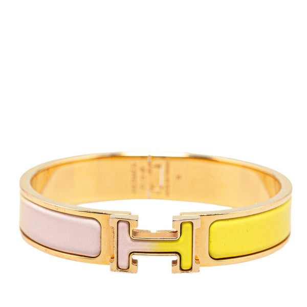エルメス クリッククラックH PM バングル ブレスレット ゴールド マルチカラー メッキ レディース HERMES 【中古】
