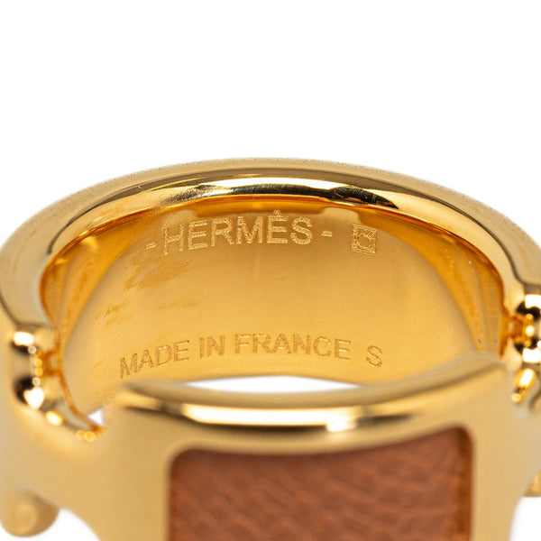 エルメス オランプ PM リング スカーフリング サイズ：S ゴールド ブラウン メタル レディース HERMES 【中古】