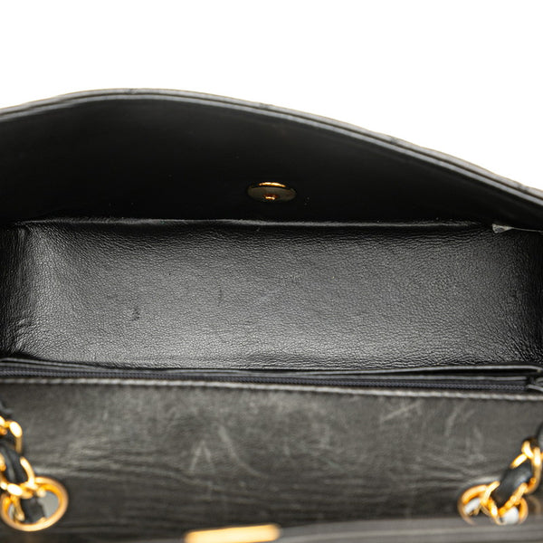 シャネル マトラッセ ダイアナ チェーン 斜め掛け ショルダーバッグ ブラック ゴールド ラムスキン レディース CHANEL 【中古】